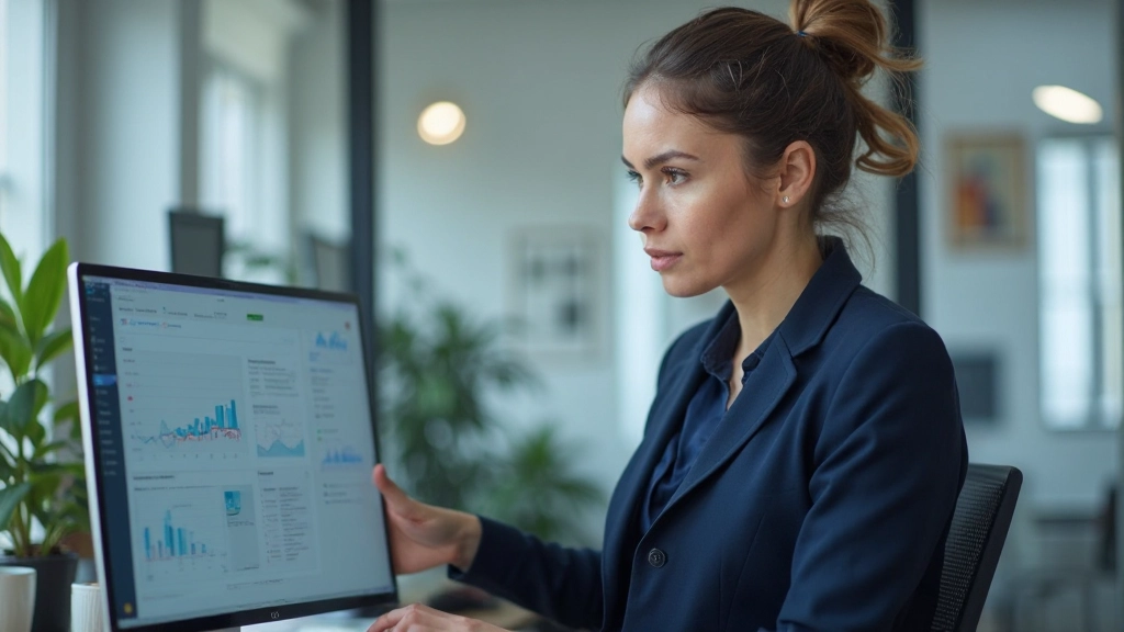 Professional reviewing e-commerce analytics and business metrics on computer screen